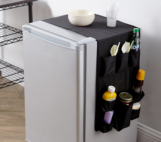 Black Essential Over the Dorm Fridge Storage Organizer One-of-a-Kind College Double Cookin Caddy®