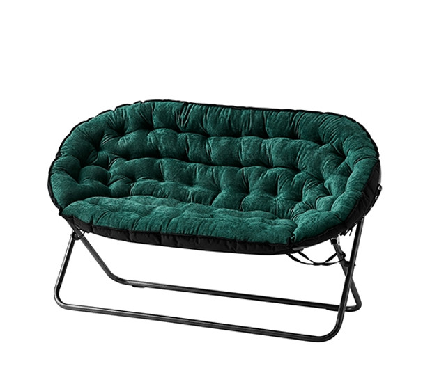 Additional Dorm Room Seating Option Cozy Papasan Dorm Sofa Jasper Green Style Velvet Lounge Folding Chair for Two