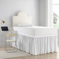 Dorm Sized Bed Skirt Panel with Ties - White