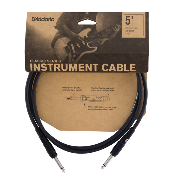 D'Addario PW-CGT-05 Classic Series Instrument Cable, 5 feet 