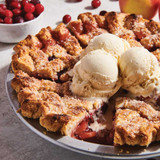 Apple pie with cranberries baked using the Adjustable Pie Crust Shield, image opens a dialog.