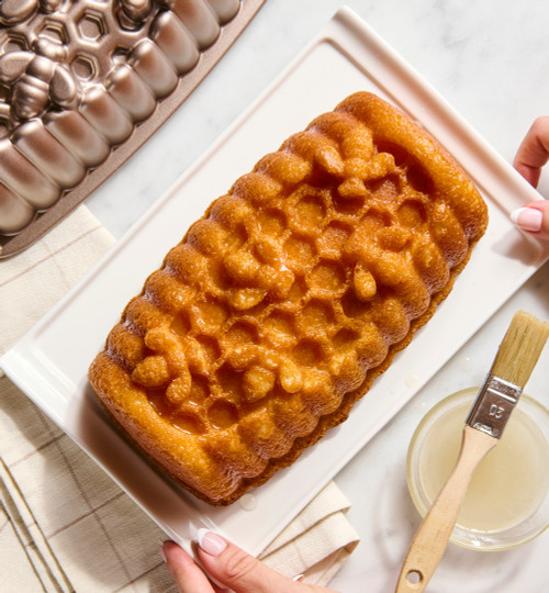Cake made with Lemon Buttermilk Cake Mix and Honey Hive Loaf Pan Set