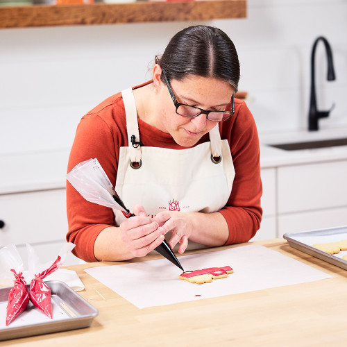 Cookie Decorating Essentials on-demand baking class. Melanie Wanders decorating cookies