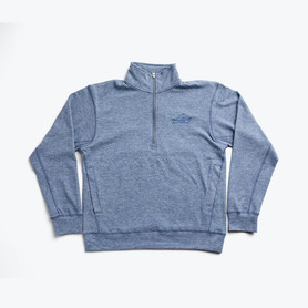 Front of LIVE Quarter-Zip in Heathered Navy