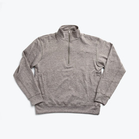 Front of "Live" Quarter-Zip in Heathered Gray